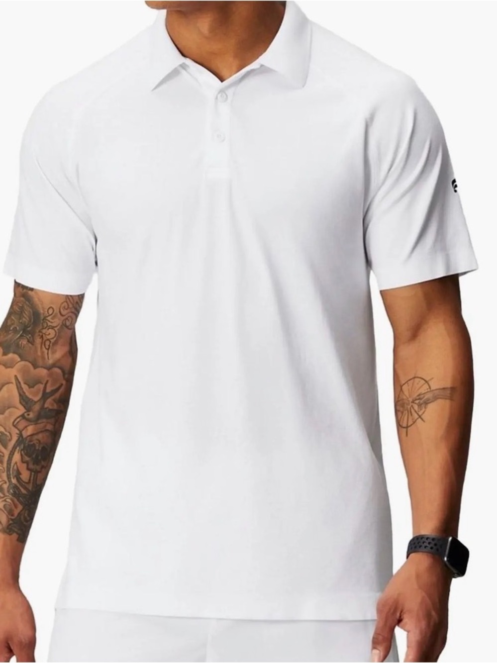 Fabletics Men’s The Training Day Polo white Shirt size XL, NWT